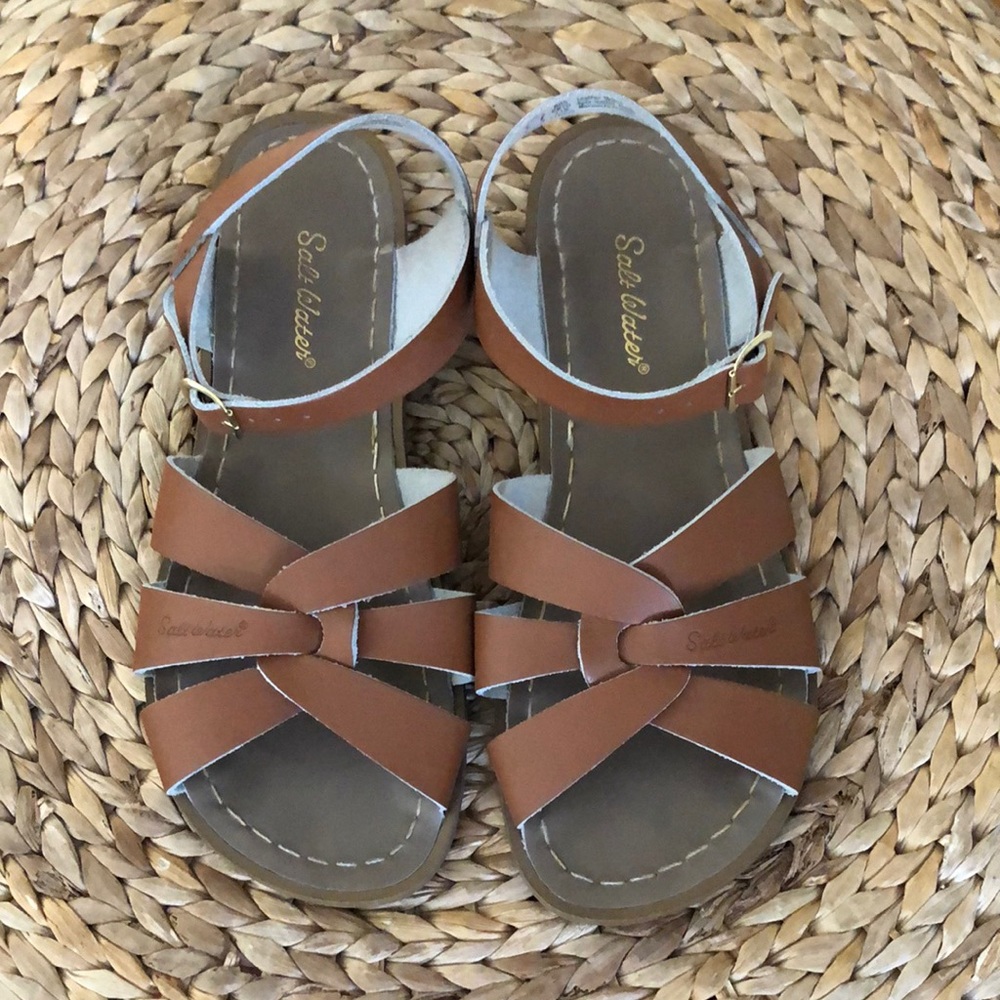 Saltwater Sandals, Tan, Size 10